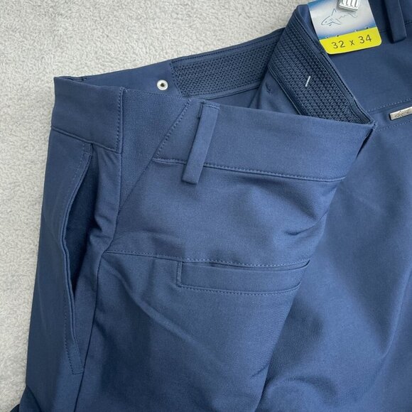 NEW Greg Norman Men's Size 32x34 Performance Stretch Navy Pants Flax Waistband - Picture 6 of 8
